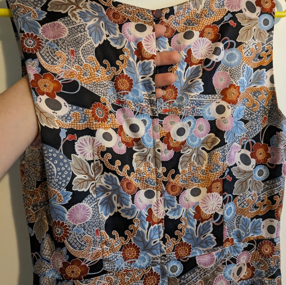 Audrey K Boutique Silk Floral Paisley Tea Dress size S made in USA - Picture 7 of 8